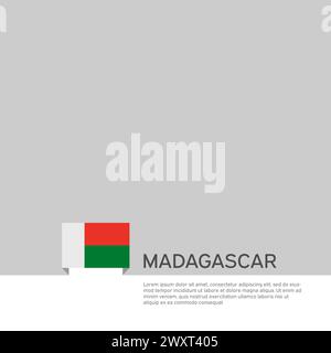 Fond du drapeau de Madagascar. Bannière patriotique de madagascar, couverture. Modèle de document, drapeau sur fond blanc. Affiche nationale. Livret d'affaires Illustration de Vecteur