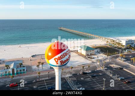 Images du château d'eau de Pensacola Beach. Situé à Pensacola Beach, Floride, États-Unis. Le château d'eau est un symbole emblématique de Pensacola. ©Pau Banque D'Images