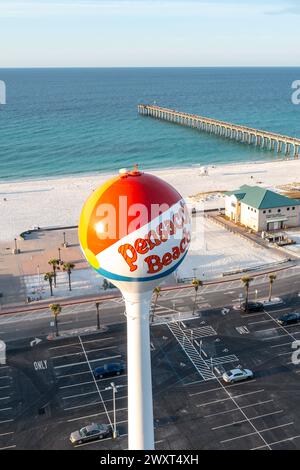 Images du château d'eau de Pensacola Beach. Situé à Pensacola Beach, Floride, États-Unis. Le château d'eau est un symbole emblématique de Pensacola. ©Pau Banque D'Images
