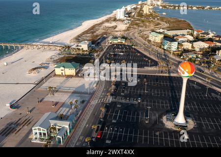 Images du château d'eau de Pensacola Beach. Situé à Pensacola Beach, Floride, États-Unis. Le château d'eau est un symbole emblématique de Pensacola. ©Pau Banque D'Images
