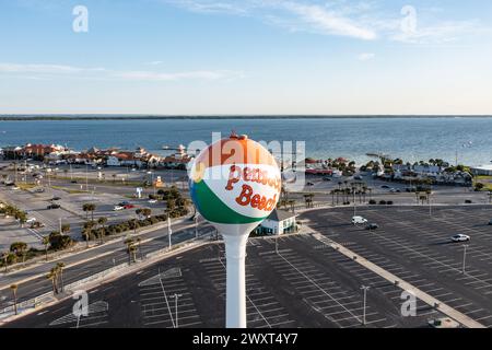 Images du château d'eau de Pensacola Beach. Situé à Pensacola Beach, Floride, États-Unis. Le château d'eau est un symbole emblématique de Pensacola. ©Pau Banque D'Images