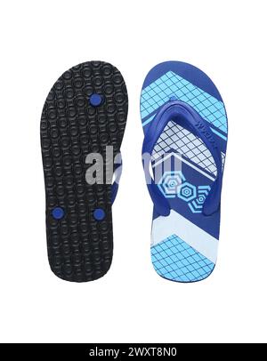 blanc et rouge eva flip flop vue arrière avant isolé sur fond blanc Banque D'Images