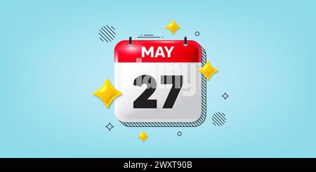 icône 27e jour du mois. Date du calendrier de l'événement. Icône de la date du calendrier du 3 mai. Vecteur Illustration de Vecteur