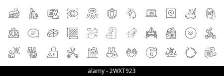 Icônes de ligne leadership, drapeaux et réduction d'impôt. Pour l'application Web, impression. Icônes de ligne. Vecteur Illustration de Vecteur