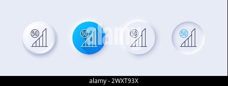 icône de ligne de qualité du signal wifi 5g. Panneau de technologie sans fil. Icônes de ligne. Vecteur Illustration de Vecteur