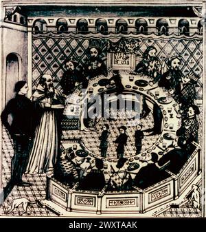 Roi Arthur et les Chevaliers de la table ronde, illustration Banque D'Images