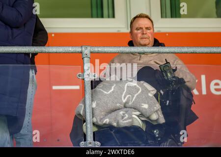 Fredrikstad, Norvège, 1er avril 2024. L'ancien joueur de Fredrikstad Dagfinn Enerly est présent au match d'Eliteserien entre Fredrikstad et Bodø/Glimt au stade de Fredrikstad. Crédit : Frode Arnesen/Frofoto Banque D'Images