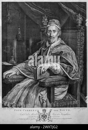 John Hall, Portrait du pape Clément IX, tiré du portrait de Carlo Maratta, 1780 Banque D'Images