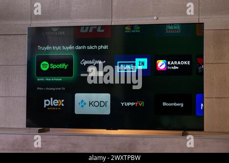 HCMC, VN - avril 2024. TCL TV 98 pouces pour un usage éditorial Banque D'Images