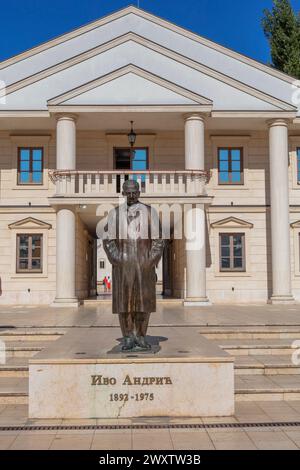 Monument à Ivo Andric, Andricgrad, Visegrad, Bosnie Banque D'Images