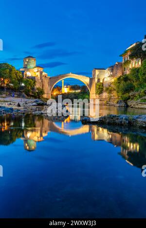 Stari Most, Vieux Pont, pont ottoman du XVIe siècle, Mostar, Bosnie Banque D'Images