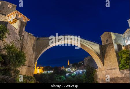 Stari Most, Vieux Pont, pont ottoman du XVIe siècle, Mostar, Bosnie Banque D'Images