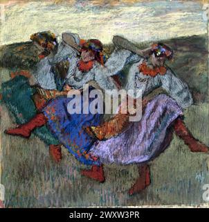 Trois danseurs russes - trois pastel ukrainiens sur papier Edgar Degas 1894 Banque D'Images