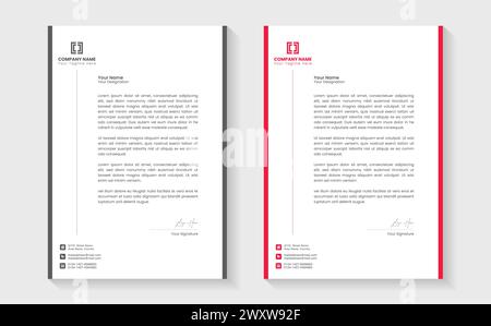 Modern Creative Clean Business style bundle en-tête de votre conception de projet d'entreprise. Permet d'imprimer. papier à en-tête d'entreprise moderne dans un design abstrait. Illustration de Vecteur