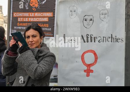 8 mars : grève féministe. Manifestation à Paris Banque D'Images