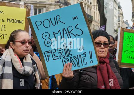 8 mars : grève féministe. Manifestation à Paris Banque D'Images