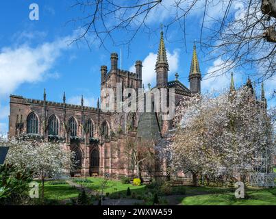 La cathédrale de Chester, Chester, Cheshire, Angleterre, RU Banque D'Images