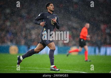 LONDRES, Royaume-Uni - 26 mars 2024 : Jude Bellingham de l'Angleterre lors du match amical international de football entre l'Angleterre et la Belgique au stade de Wembley Banque D'Images