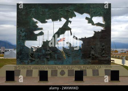 Mémorial de guerre des Malouines et des Malouines à Ushuaia, Argentine, Amérique du Sud Banque D'Images