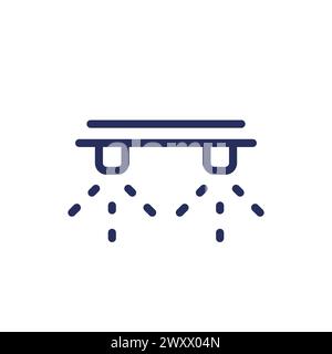 icône de ligne de gicleurs d'eau sur blanc Illustration de Vecteur