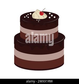 Morceau de gâteau de dessin animé. Diverses tranches de gâteau colorées, cage et dessert sucré de restaurant avec des fruits à la crème glacée et des biscuits. Pièces de pâtisserie vectorielles Illustration de Vecteur