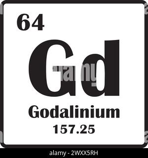 Gadolinium élément icône vecteur illustration de symbole conception Illustration de Vecteur