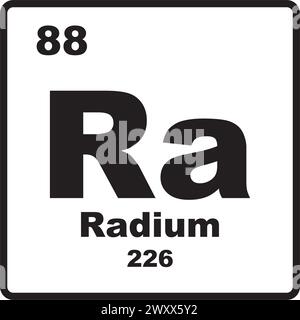 Symbole de modèle d'illustration vectorielle d'icône d'élément de radium Illustration de Vecteur