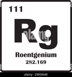 Modèle de symbole d'illustration vectorielle d'icône chimique Roentgenium Illustration de Vecteur