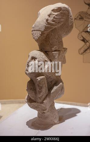 Sculpture néolithique, totem, Musée Sanlıurfa, Urfa, Province de Sanliurfa, Turquie Banque D'Images