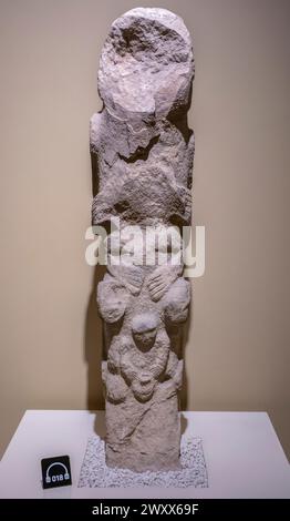 Sculpture néolithique, totem, Musée Sanlıurfa, Urfa, Province de Sanliurfa, Turquie Banque D'Images