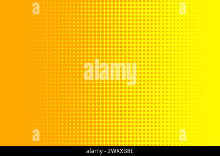 motif vectoriel en pointillés orange et jaune demi-teinte Illustration de Vecteur