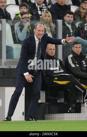 Allianz Stadium, Turin, Italie. 2 avril 2024. Coppa Italia Football ; Juventus versus Lazio ; Massimiliano Allegri, entraîneur du FC Juventus crédit : action plus Sports/Alamy Live News Banque D'Images