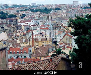 PANORAMICA - FOTO AÑOS 60.Emplacement : EXTÉRIEUR.LISBONNE.PORTUGAL. Banque D'Images