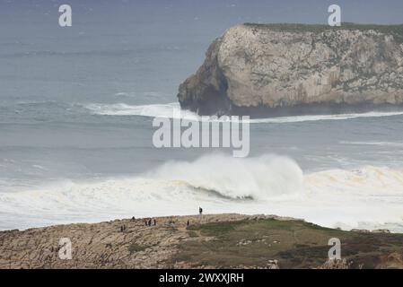 Marejada en el mar Cantábrico. Suances Banque D'Images