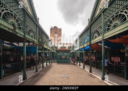 Marché municipal, partie du complexe Ver o Peso, utilisé comme marché de la viande dans la ville de Belem au nord du Brésil Banque D'Images