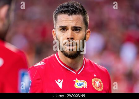 Lodz, Pologne. 01st Apr, 2024. Fabio Nunes de Widzew vu lors du match de Ligue PKO Ekstraklasa entre Widzew Lodz et Korona Kielce au stade municipal de Widzew Lodz. Score final : Widzew Lodz vs Korona Kielce 3:1. (Photo de Mikolaj Barbanell/SOPA images/Sipa USA) crédit : Sipa USA/Alamy Live News Banque D'Images