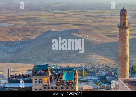 Minaret de la Grande Mosquée, Ulu Camii, Mardin, Province de Mardin, Turquie Banque D'Images