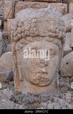 Terrasse ouest, Mont Nemrut, Nemrud, province d'Adiyaman, Turquie Banque D'Images