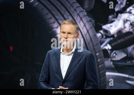 Munich, Allemagne. 04th Sep, 2023. Oliver Blume, PDG de Volkswagen, lors de la conférence de presse du Groupe VW au salon automobile IAA Mobility le 4 septembre 2023 à Munich, en Allemagne. (Photo de Alexander Pohl/Sipa USA) crédit : Sipa USA/Alamy Live News Banque D'Images