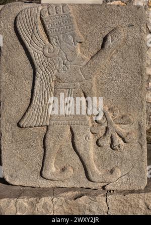 Relief hittite, Melid, Arslantepe Mound, province de Malatya, Turquie Banque D'Images