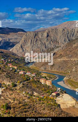 Paysage de montagne, Euphrate River, Apcaga, Kemaliye, Erzincan Province, Turquie Banque D'Images