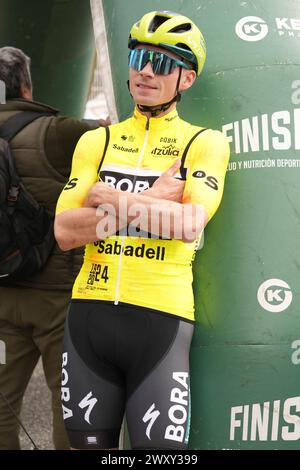 Kanbo, Espagne. 02 avril 2024. Primoz Roglic de BORA-hansgrohe lors de l'Itzulia pays Basque 2024, épreuve cycliste, étape 2 Irun - Kanbo, le 2 avril 2024 à Kanbo, Espagne - photo Laurent Lairys/DPPI crédit : DPPI Media/Alamy Live News Banque D'Images