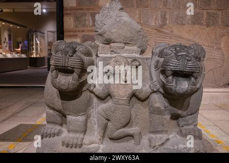 Sculpture de lion, basalte, Musée des civilisations anatoliennes, Ankara, Turquie Banque D'Images