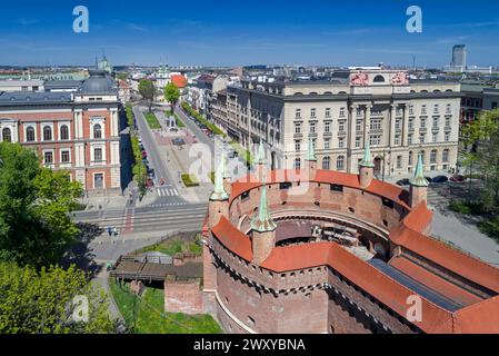 Barbican, place Matejki, Cracovie, Pologne Banque D'Images