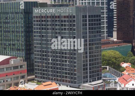 2 avril 2024. Architecture design de l'hospitalité de l'hôtel Mercure à Chinatown. Beaucoup de chambres pour faire face à l'augmentation des visiteurs à Singapour. Banque D'Images