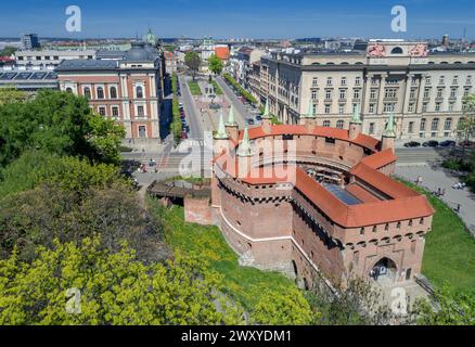 Barbican, place Matejki, Cracovie, Pologne Banque D'Images