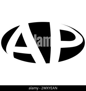 Logo ovale double lettre A, P deux lettres ap PA Illustration de Vecteur
