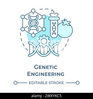 Icône de concept bleu doux de génie génétique Illustration de Vecteur