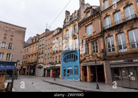 Metz, France - 23 janvier 2022 : vue de la place Saint-Jacques à Metz, France. Banque D'Images