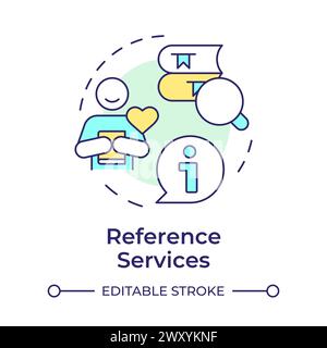 Icône de concept multicolore des services de référence Illustration de Vecteur